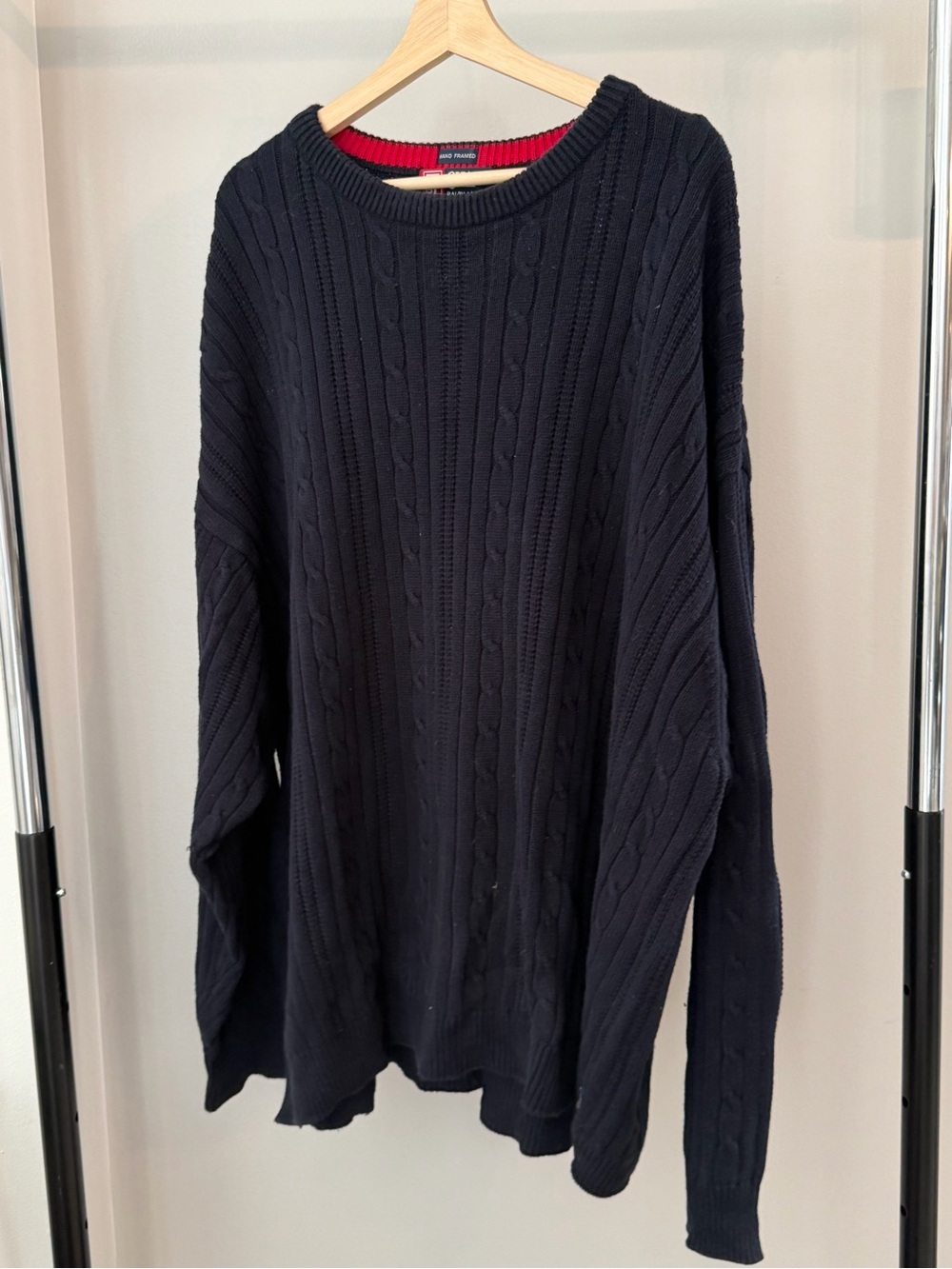 Ralph Lauren Men's Navy Cable-Knit Crewneck Sweater